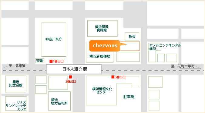 シェヴ 横浜営業所アクセスマップ